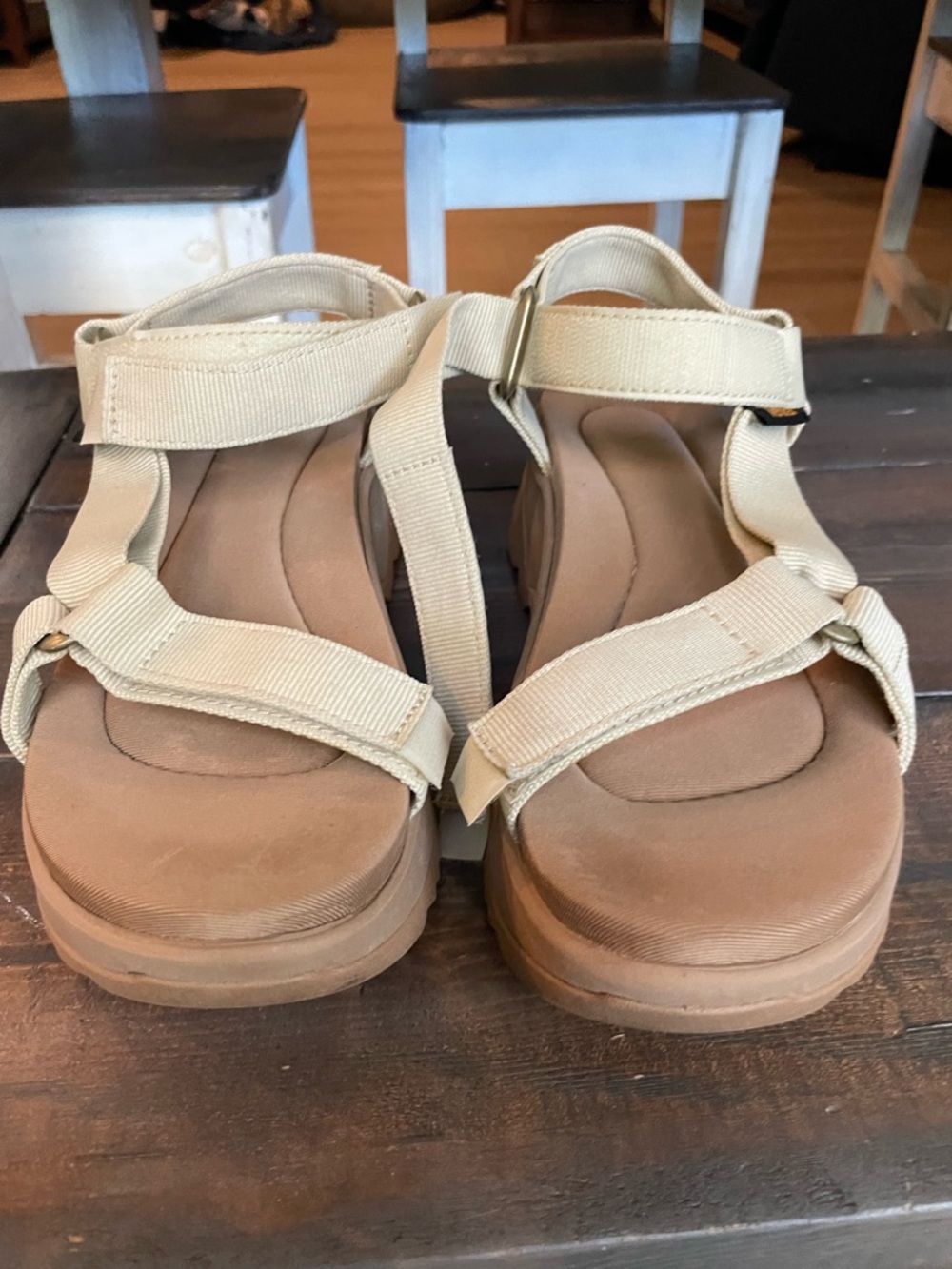 TEVA Women Jadito Platform Memory Foam Comfort Sandal 6 Tan Outdoor Festival - Picture 5 of 12